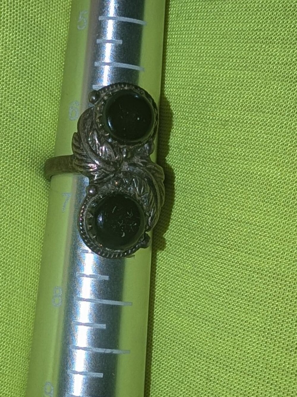 Size 6.5 black onyx and silver ring